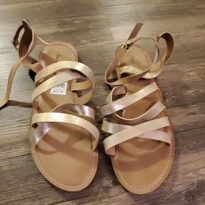 American Eagle By Payless Shoes - Gold Strappy Sandals American Eagle By Payless Shoes - Gold Strappy Sandals